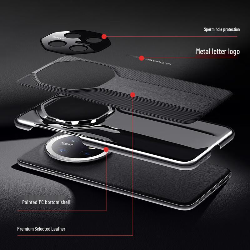 Huawei Mate 70 Serie Luxus Veganleder Handyhülle