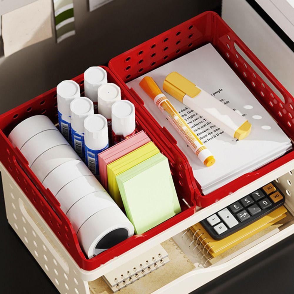 Perforated Board Foldable Storage Baskets Dopamine Folding Storage Crate Desktop Bookshelf  Home