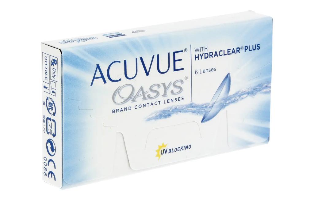 Acuvue Oasys 2 Week Soft Contact Lenses, 6pcs, BC 8.4mm (-1.00 To-12.00)