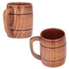 300ml Wooden Cup with Handle Anti Scalding Coffee Cup Harmless Water Beer Mug for Office Home