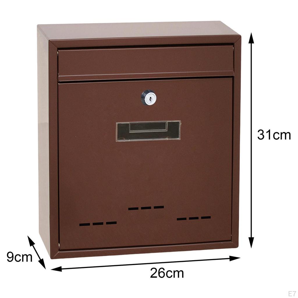 Large Wall Mount Mailbox, Lockable, Box, Capacity, Mail Box Letterbox Postbox for Door Home