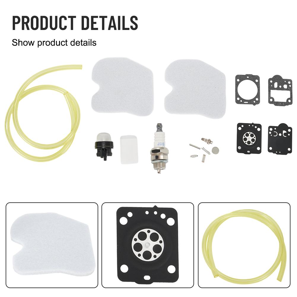 For Carburetor Service Kit with Air Fuel Filter for McCulloch CS340 CS380 Chainsaw Includes Bulb and Fuel Line