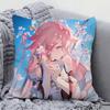Yae Miko Animation Game G-Genshin I-Impact Pillow Case Square Pillow Bedroom Sofa Leisure Car Living Room Home Decoration 40X40