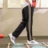 Adidas Wu Bo Series Side Stripe Logo Casual Breathable Straight Leg Sports Pants Retro Sports Pants Men Pants Black TR30P-BG