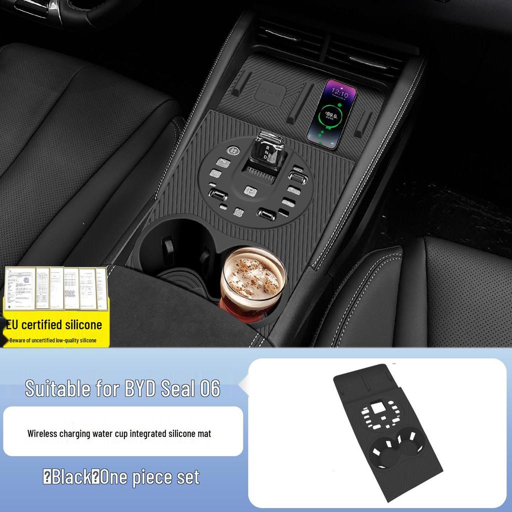 BYD Seal 06dmi Gear Shift Panel & Central Control Protective Silicone Pad with Wireless Charger