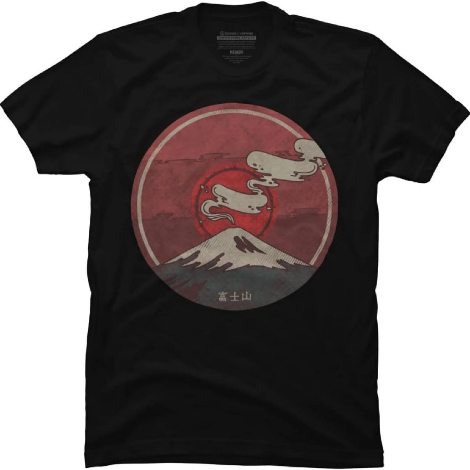 Design By Humans Men s Fuji by againstbound T-Shirt - - XXXXXL чёрный