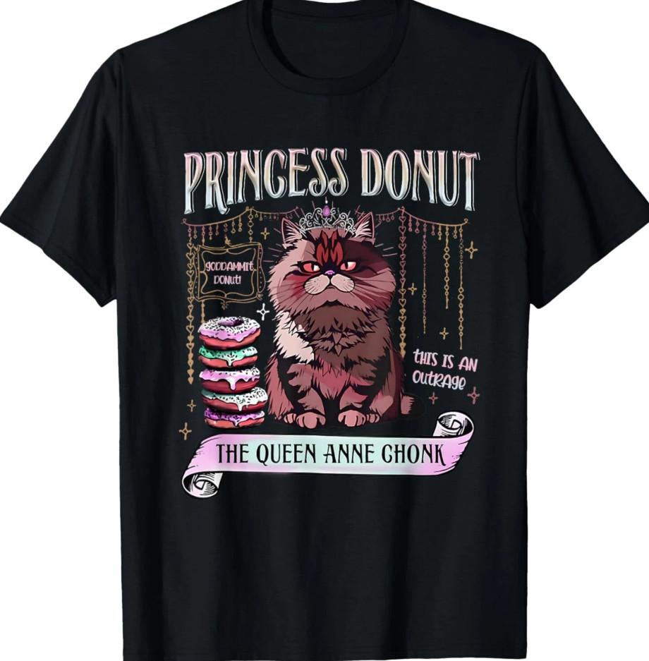 Unisex Shirt Cotton Oversize Large Size Retro Princess Donut Dungeon Crawler Carl Book Lovers T-shirt, Size S-5XL
