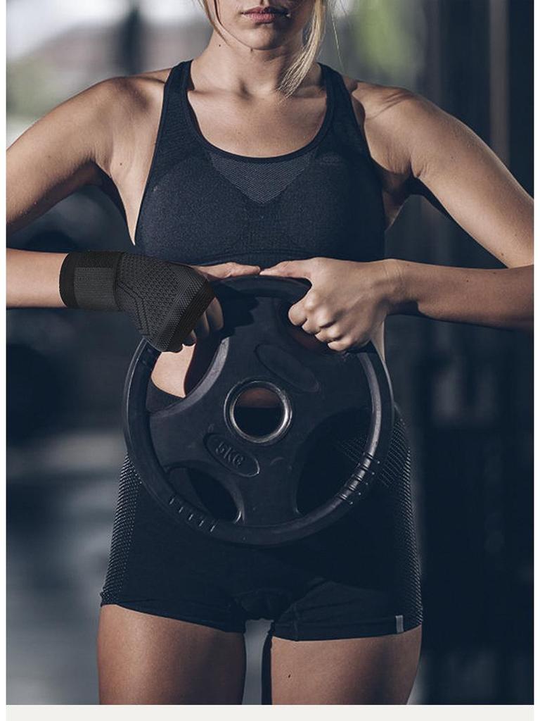 Knitted Palm Protector: Breathable Compression Wrap for Weightlifting & Fitness Support