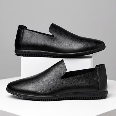 Sapatos masculinos leves de couro macio branco para negócios e casuais de verão