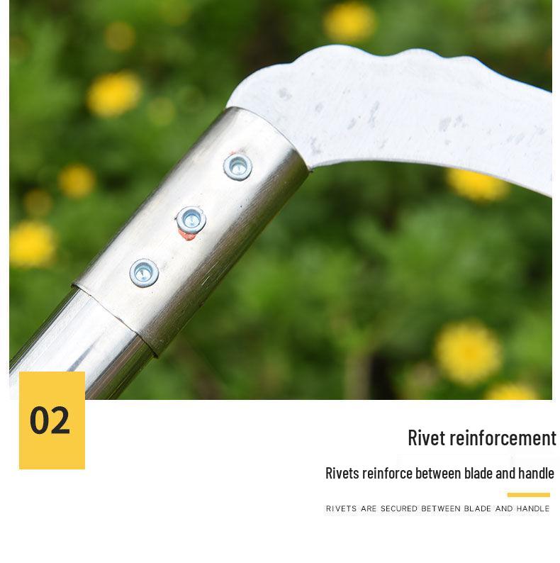 Sense mit extra langem Stiel für Gras, Mais, Weizen und Camping