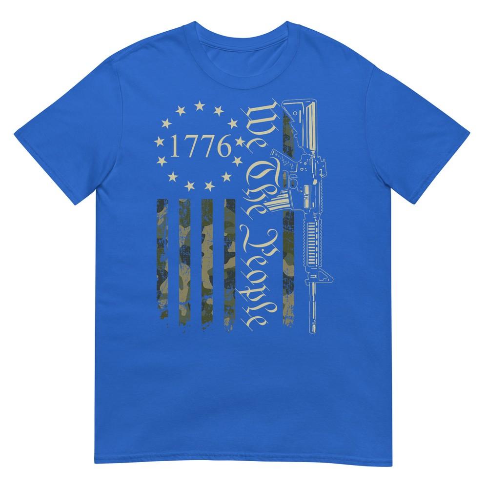 We The People Funny Camo Ar15 Military Pro Gun Usa Flag Tshirt