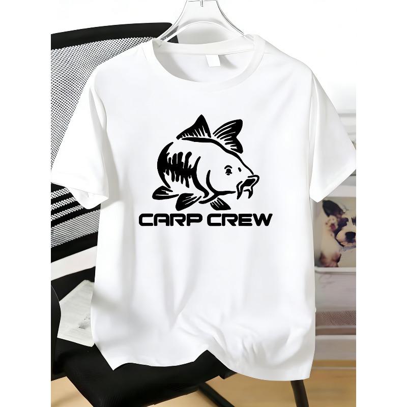 Kids Crewneck Short Sleeve T-Shirt,  Fish Graphic Print 110 белый