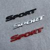 3D Metal Black Logo Sport Emblem Letters Sticker Car Front Grill Badge Trunk Decal For Sport Sticker Accessories