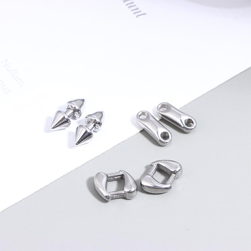 5/10 Pcs Anti-Fade Stainless Steel Pointed Cone Charms, Connector Pendants for Handmade Bracelet & Necklace DIY