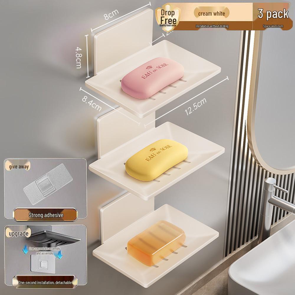 Gun Gray Aluminum Wall-Mounted Soap Dish - Creative Draining, Punch-Free Holder for Bathroom Storage
