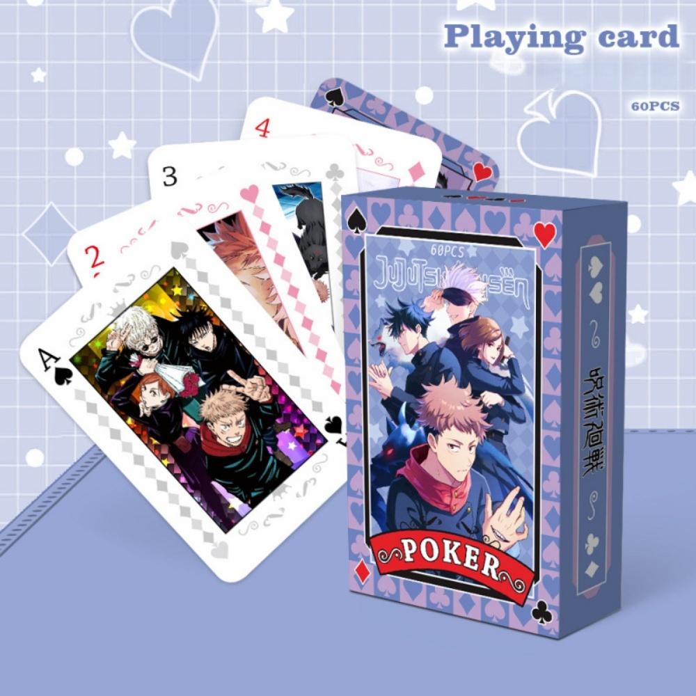 Anime Poker Toy Jujutsu Kaisen Board Game Cards NARUTO HUNTER×HUNTER Cosplay Hardcover Table Game Fans Birthday Gift