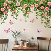 Pastoral Style Flower Butterfly Wall Stickers, Wall Decoration Stickers, Home Beautification Self-adhesive Wall Stickers
