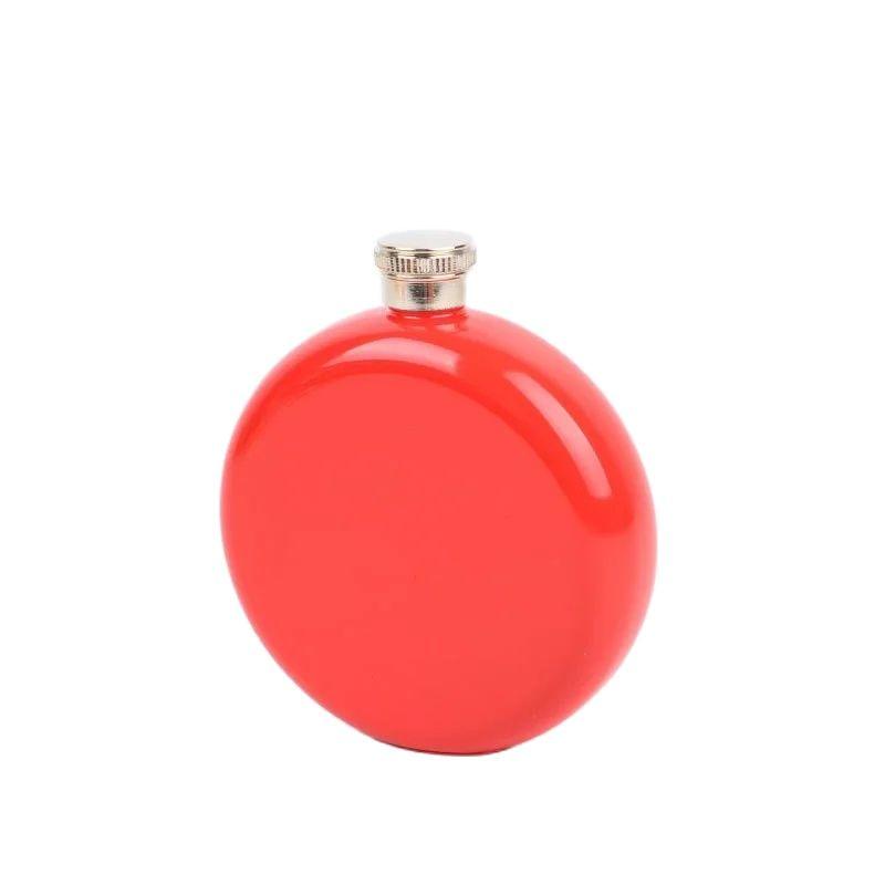 Round 5oz Stainless Steel Hip Flask Paint Whiskey Wine Bottle Alcohol Liquor Pocket Flagon Colorful