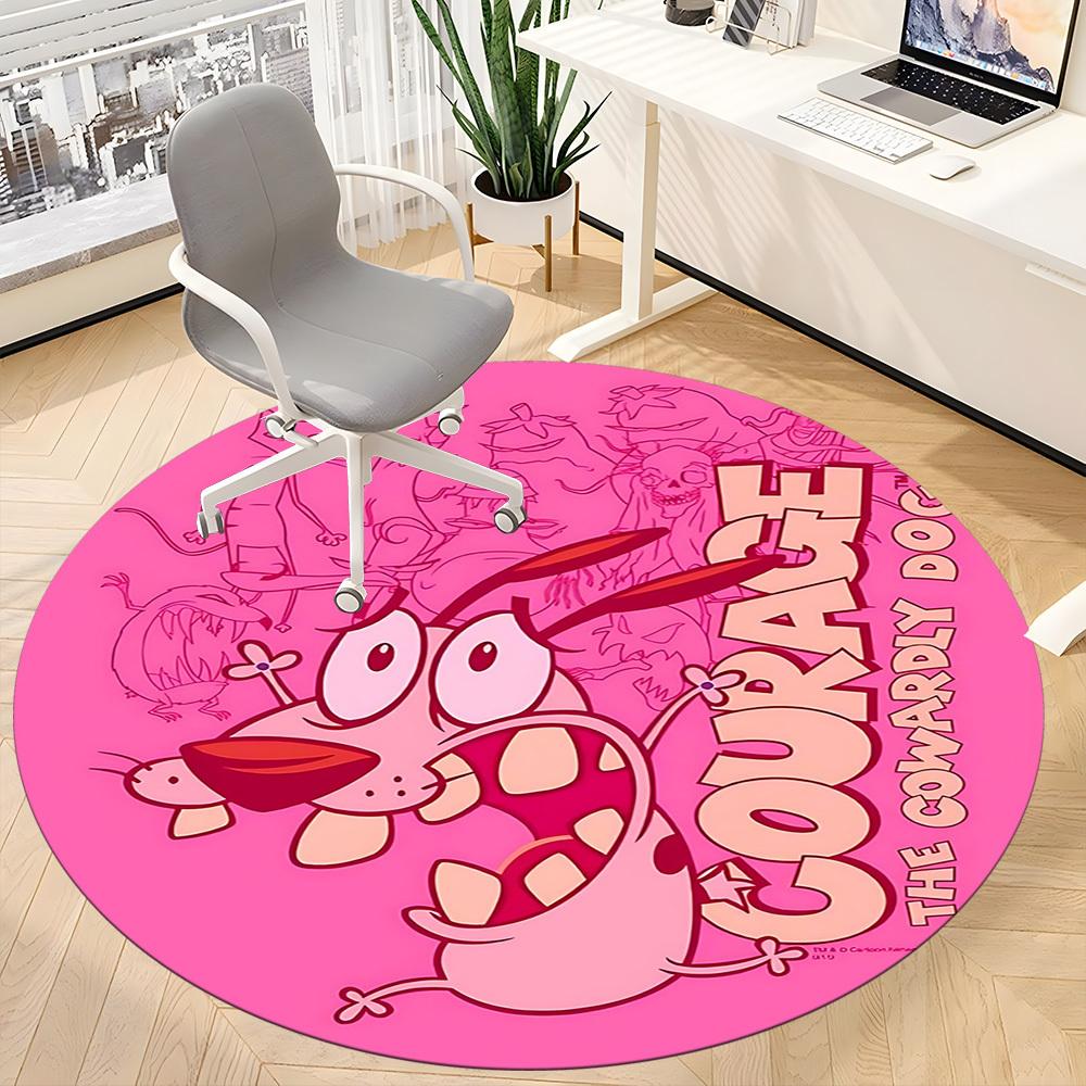 1pc Courage Dog Office Round Area Rug, Under Office Chairs Bedroom Living Room Home Decor, Room Decoa1016077