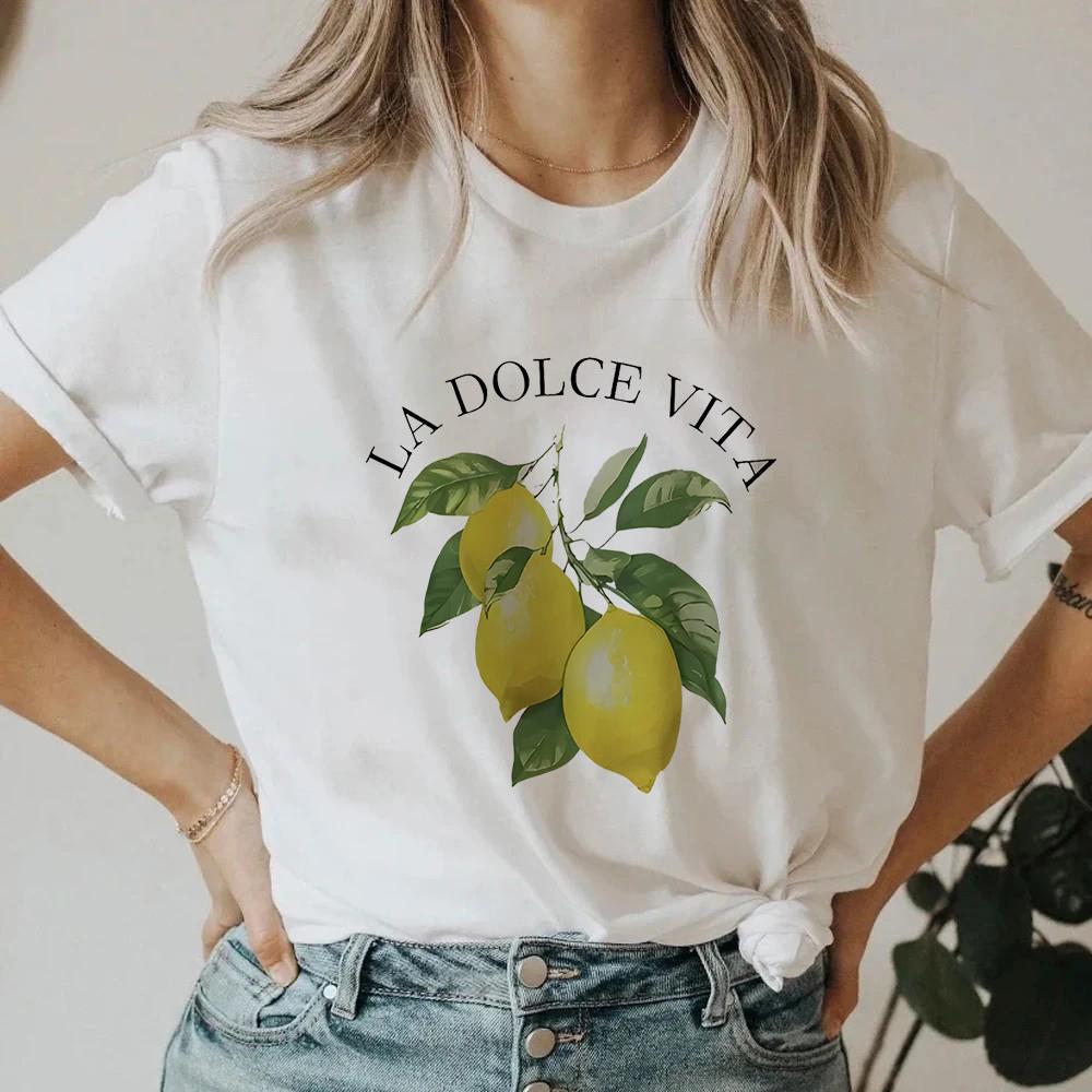 

Ретро Лімончелло La Dolce Vita Футболка Лимонна Сорочка Італія Футболка З Коротким Рукавом Жіноча Футболка Літня Повсякденна Футболка Естетичний Лимонний Одяг S