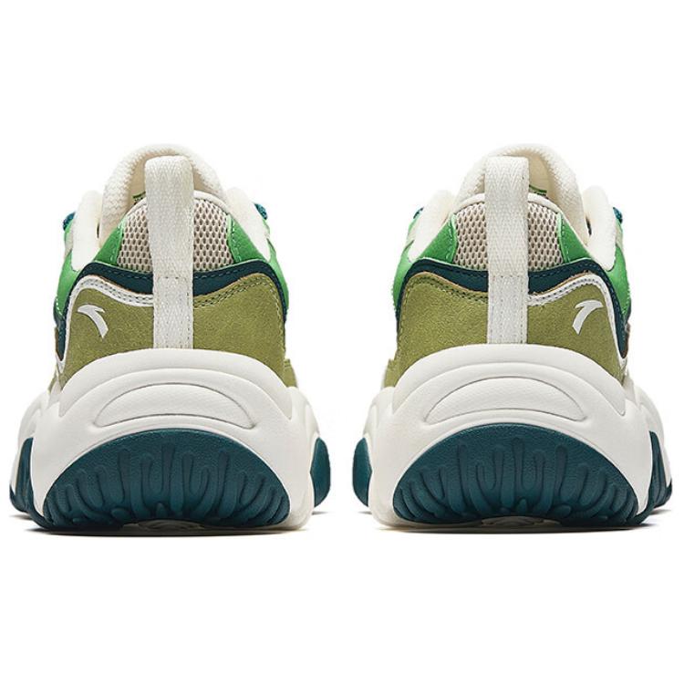 Anta Lifestyle Series Flowing Fire Versatile Trendy Non-Slip Wear-Resistant Low-Top Casual Shoes Women sneaker White Green 122518853-5