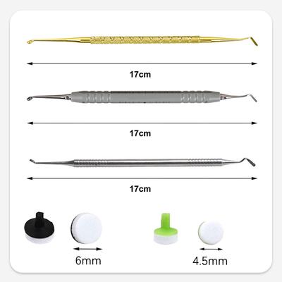 Dental Resin Filling Kit Molding Tools Light Cure Resin Filling Spatula Mixing Handle And Foam Pads Kit Teeth Whitening Tool