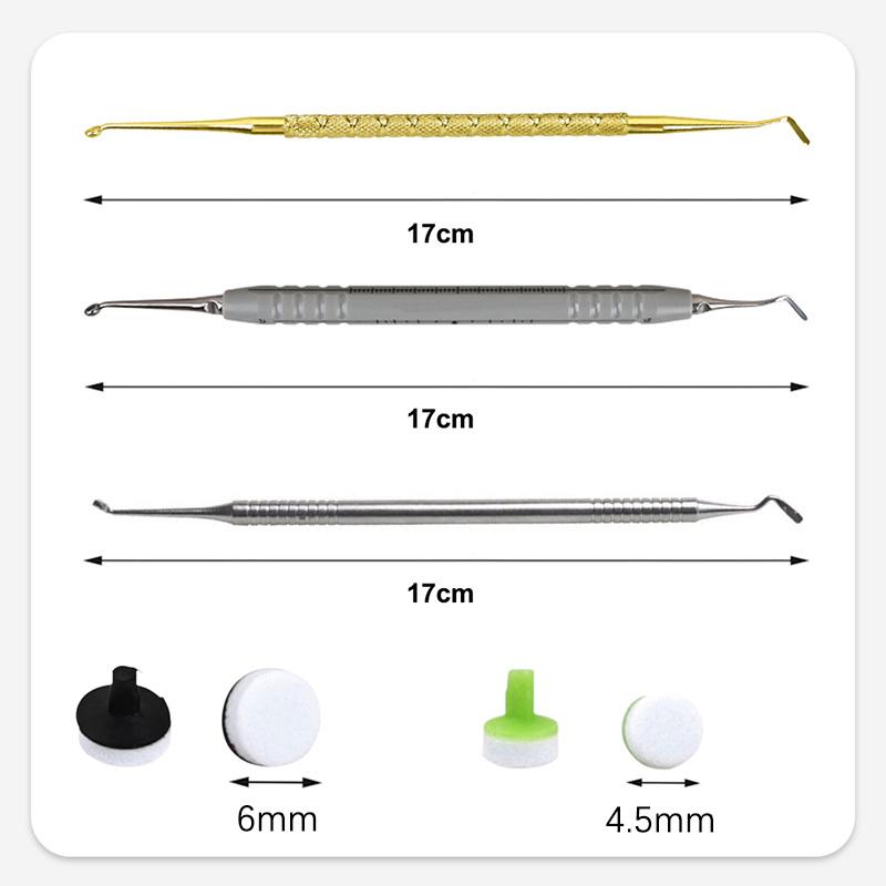 Dental Resin Filling Kit Molding Tools Light Cure Resin Filling Spatula Mixing Handle And Foam Pads Kit Teeth Whitening Tool