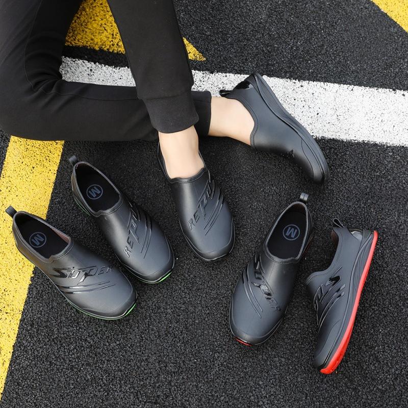 Low-top rain shoes water shoes men's adult warm waterproof shoes shallow mouth non-slip short tube work rubber shoes