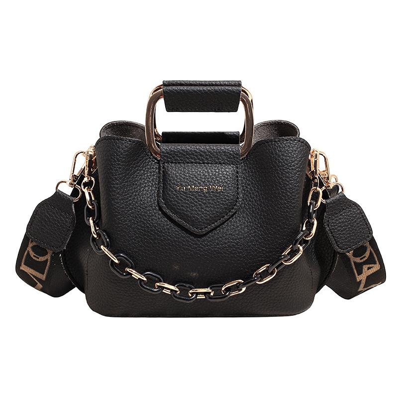 

Зарубежный заказ высококачественная портативная сумка-ведро женская 2025 новая с широким плечевым ремнем универсальная наплечная сумка модная сумка-мессенджер чёрный