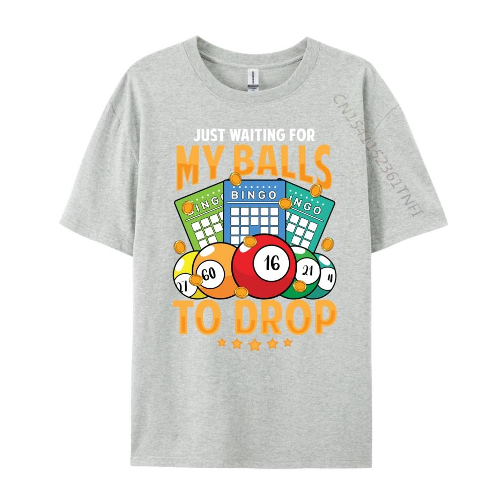 Waiting For My Balls To Drop Bingo Player Grandma Mens Graphic Tshirts Funny T Shirts Cool Fashion Tees