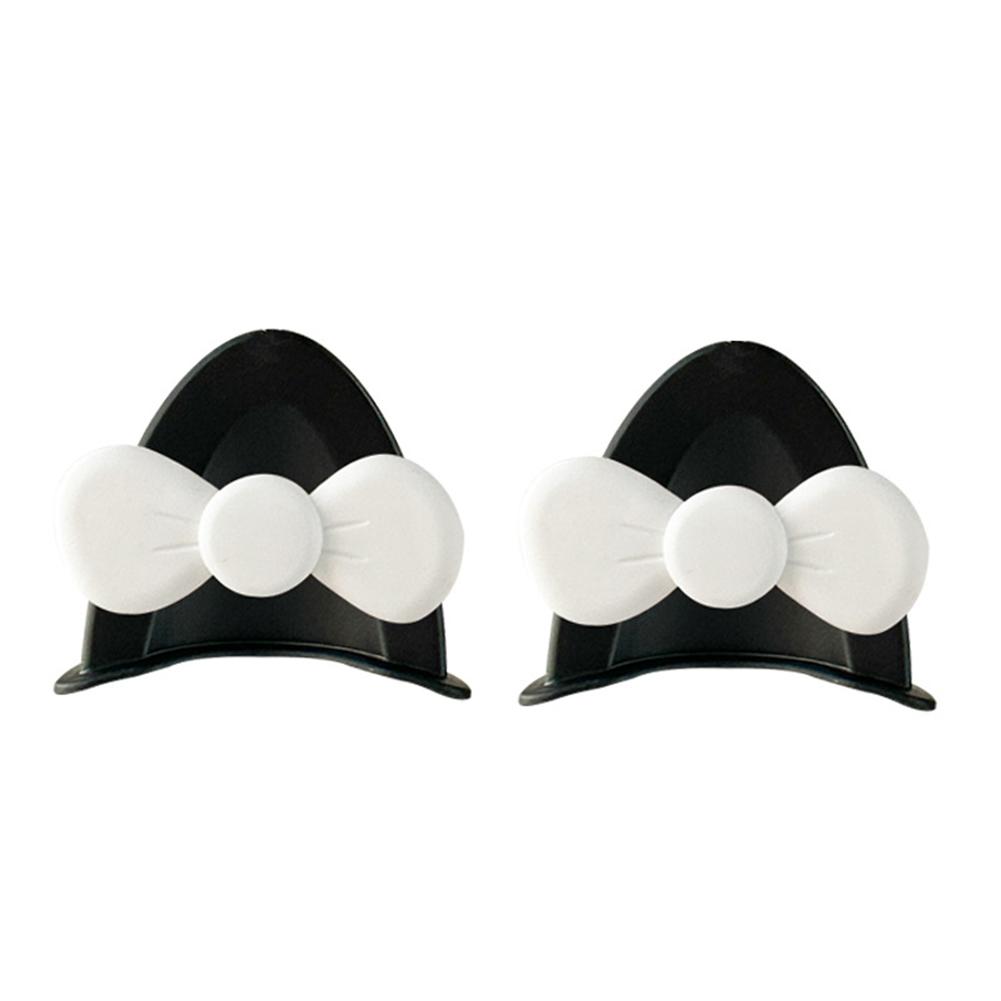 2Pcs Cute Motorcycle Helmet Bear‘s ’Ears with Bow Motocross Electric Bike Helmet and Car Steering Wheel Decroation Accessories Driving Styling