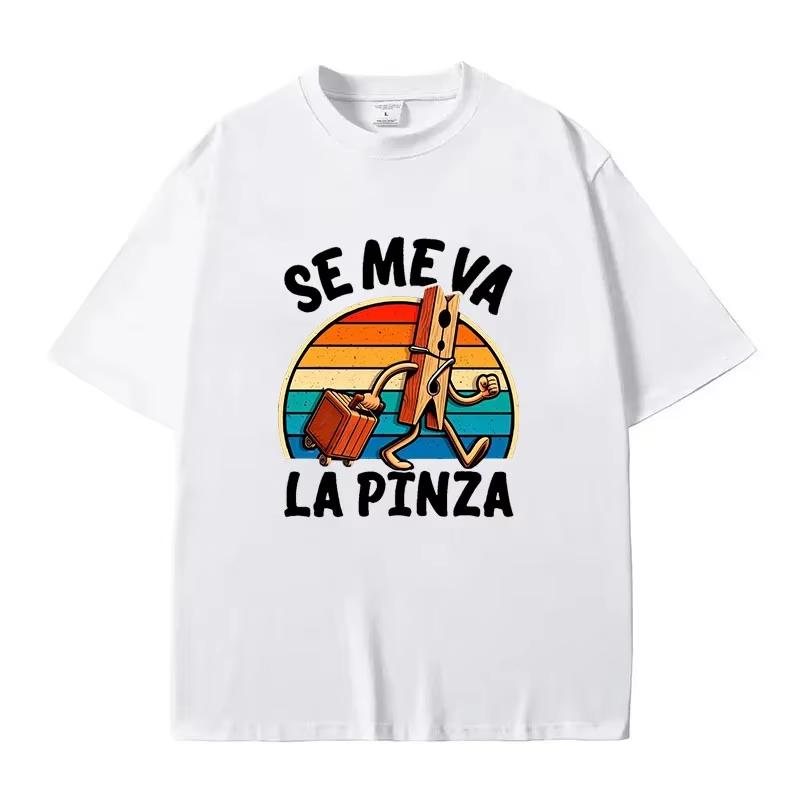 Se Me Va La Pinza Funny Quote Print Tshirt Unisex Retro Cartoon Graphic Print Casual Short Sleeve Cotton Streetwear Tee Tops