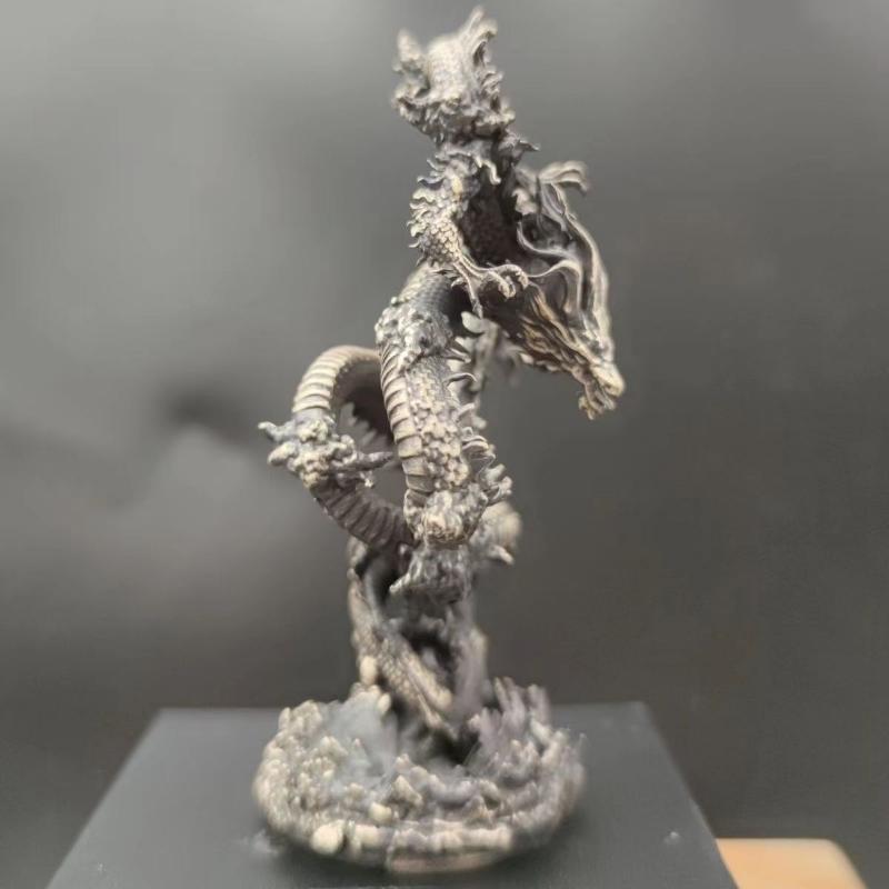 11cm Messing Chinesische Drachen Casting Statue Tier Metall Figurine Home Decor Desktop Handwerk Skulptur Dekoration