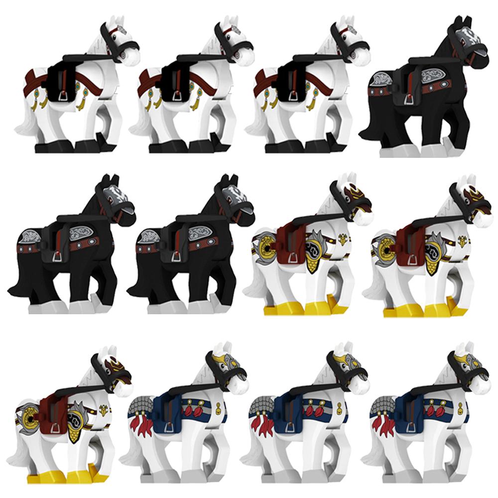 Medieval Zoo Building Blocks Character Accessories Mounts Animals Deer Elephants Camels Wolves Warhorses Bricks Toy Gifts K080