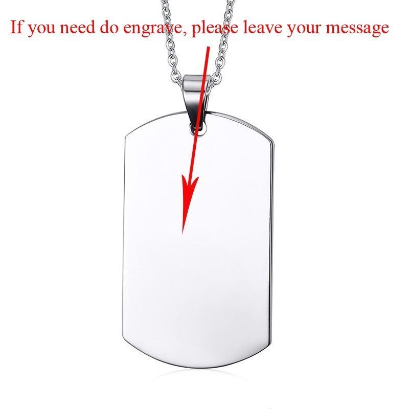 Engraved Standard Military Dog Tag Blanks Stamping Dogtag Pendant Stainless Steel Men Women Charm Plain Jewelry