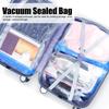 2Pcs Vacuum Storage Bag Space Saving Compressed Sealed Travel Bag with 3.5cm Thread   Inlet