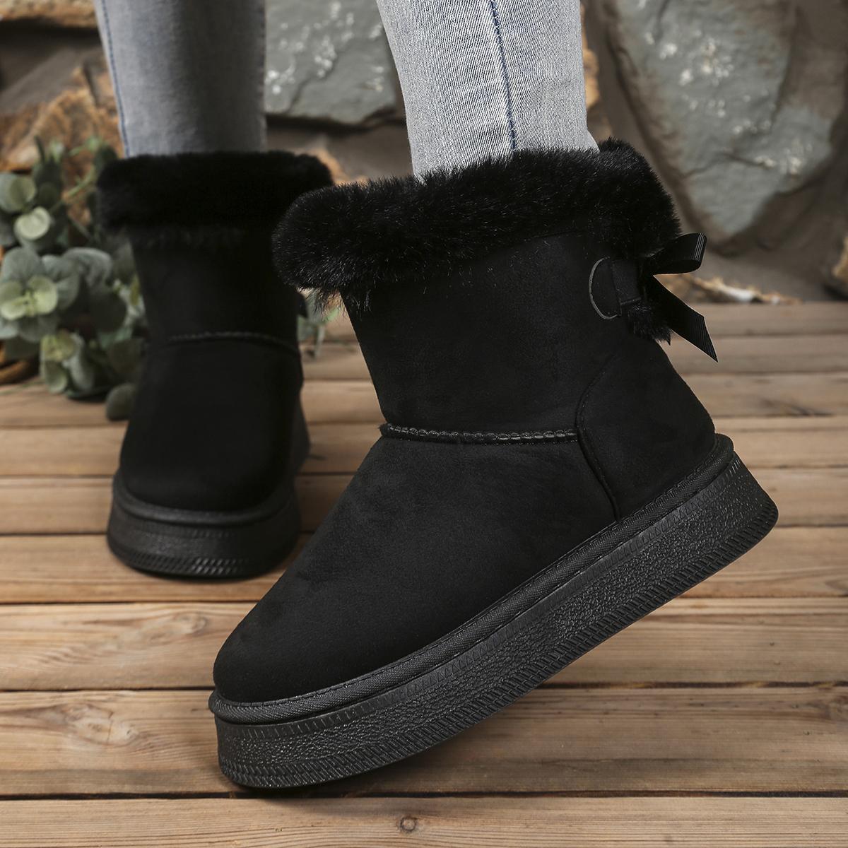

Fashion Casual Winter Warm Ankle Boots Length Snow Deep Mouth Boots Women Shoes 2025 New Thicken Comfortable Warm Snow Boots Women 36 чёрный