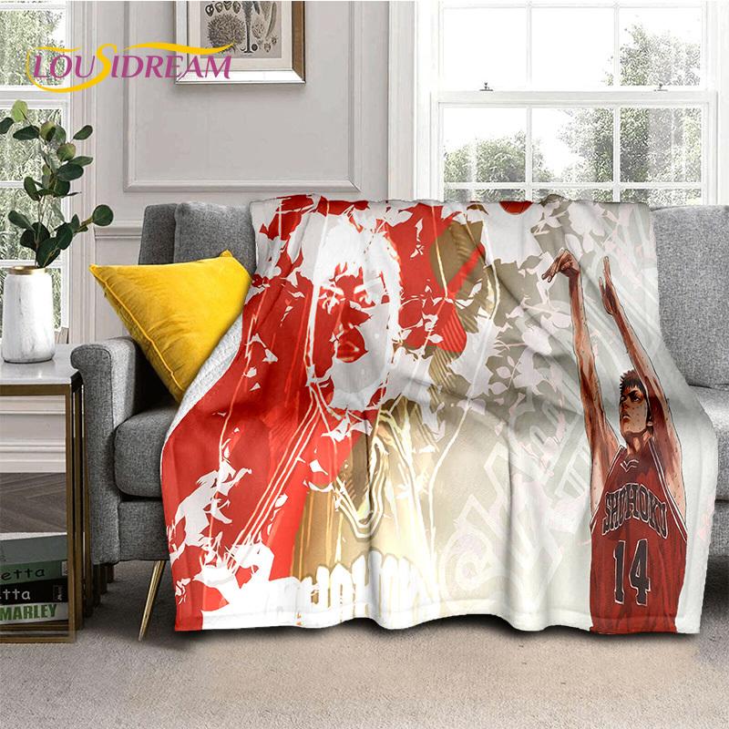Cartoon Slam Dunk Basketball Anime Soft Blankets,Keep Warm Throw Blanket Comfortable Blanket for Picnic Beds Sofa Home Bedroom
