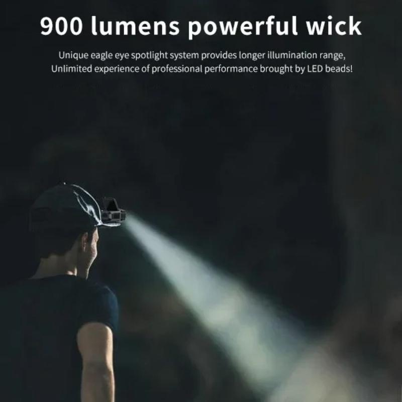 LED Sensorpannlampa Typ-C Uppladdningsbar Keps Lampa Varningshuvudlampa för Nattsäkerhet Cykling Utomhus MTB Cykelstrålkastare