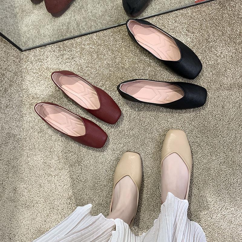 Damen Flats Slipper Quadratische Zehenpartie Mokassins Damenschuhe Stilvoll Beliebt Bequem und Elegant Günstiger Ausverkauf