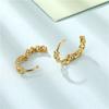 Simple and Ear Pins Chain Ear Hooks 1 Pair of Personality Smooth Surface INS Style Twisted Earrings  Accessories