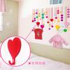 New 3D Hook Function Reusable Colorful Heart Strung Together Removable Vinyl Wall Sticker Decal