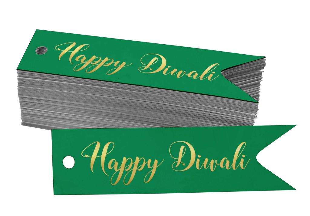 Inkdotpot Pack Of 100 Happy Diwali Favor Paper Tags Craft Real Gold Foil Hang