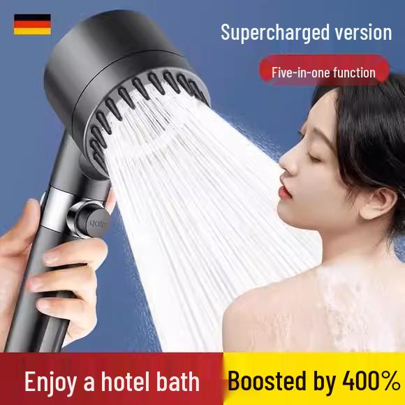 Ultra-High Pressure Massage Shower Head with Spray Booster and Hair Dryer Nozzle
