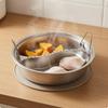 Rice Cooker Steam Tray Wire Handles Divided Multi Compartment Perforated Steaming Basket