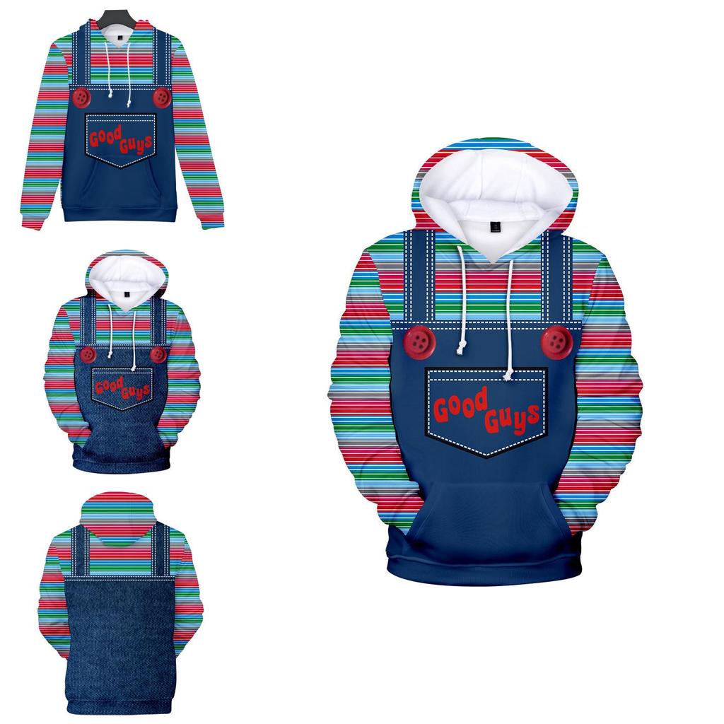 سترات بقلنسوة مطبوعة ثلاثية الأبعاد بتصميمات زاهية للرجال والنساء Good Guys Chucky