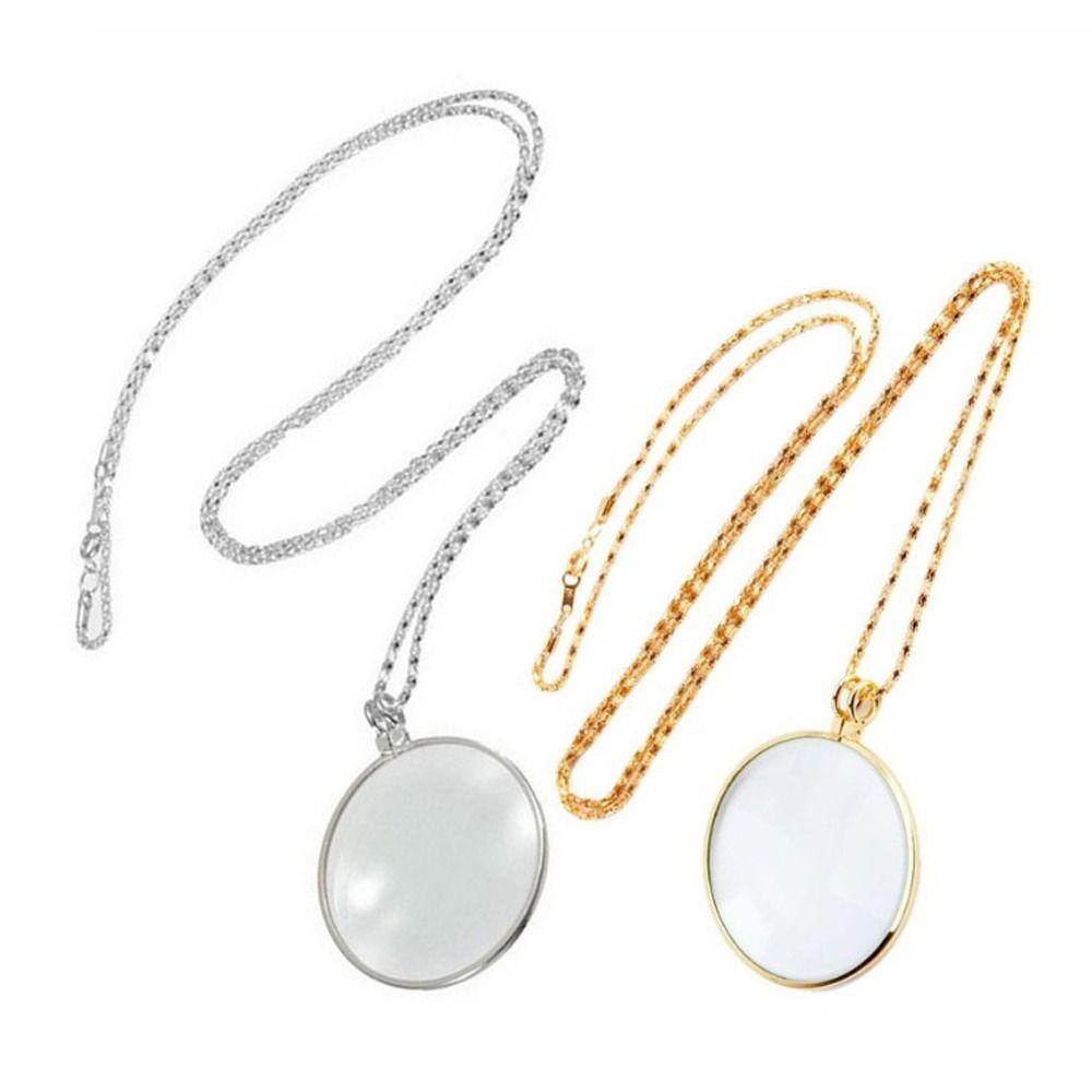 5x Magnifier Pendant Gift Portable Monocle Sturdy Necklace Magnifying Glass  Reading Newspaper