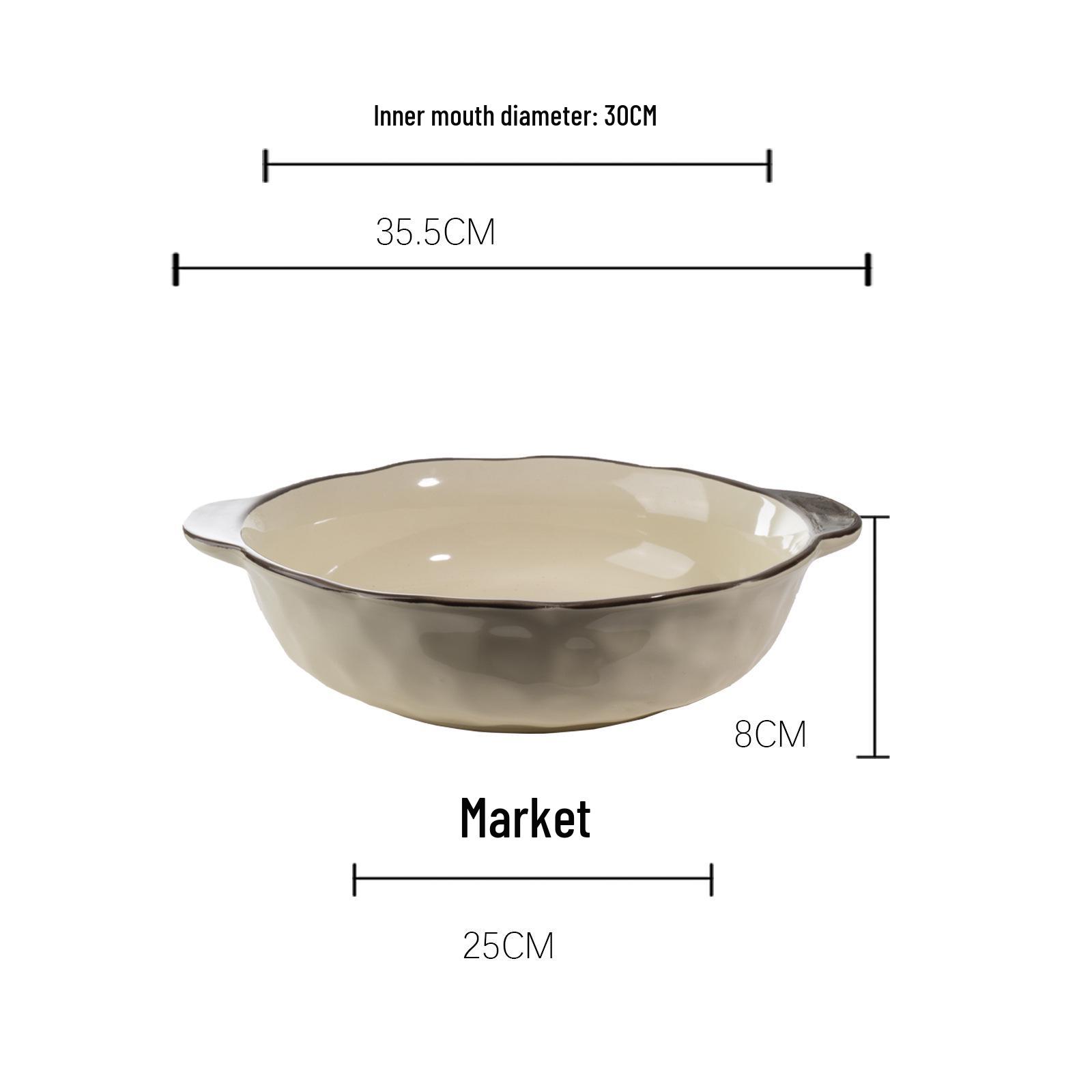 

14-дюймовая керамическая миска с двумя ручками для рыбы с квашеной капустой и супа, в стиле Мао Сюэ Ван