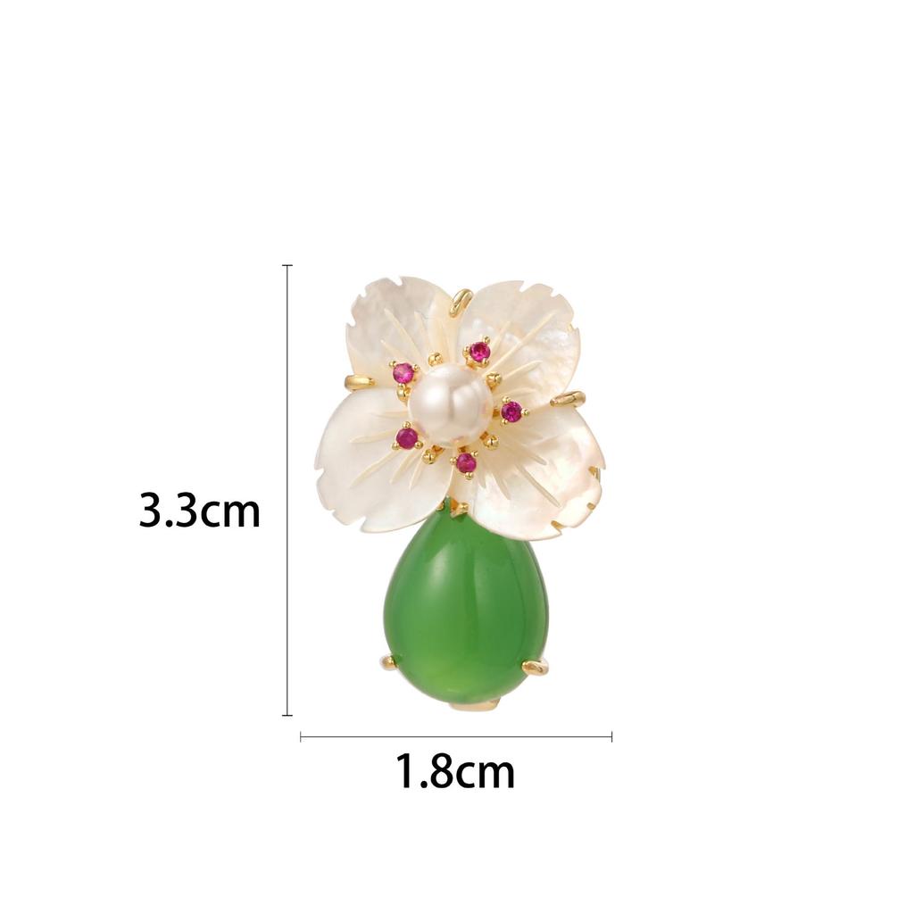 Snowflake & Butterfly Zircon Brooch with Freshwater Pearl for Women's Korean Style Suit Coat