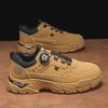 2024 Autumn Men's Low-Top Breathable Leather Work Boots - Thick-Soled, Non-Slip, Trendy Sports Running Shoes.